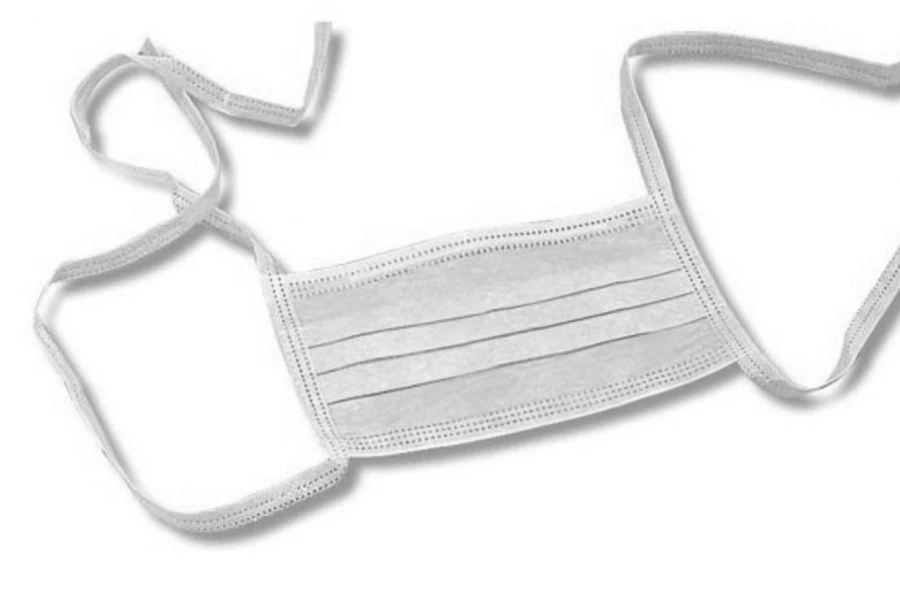 Medical face mask for respiratory protection of single-use "SORBOTEK", four-layer, size 175x95 mm,
