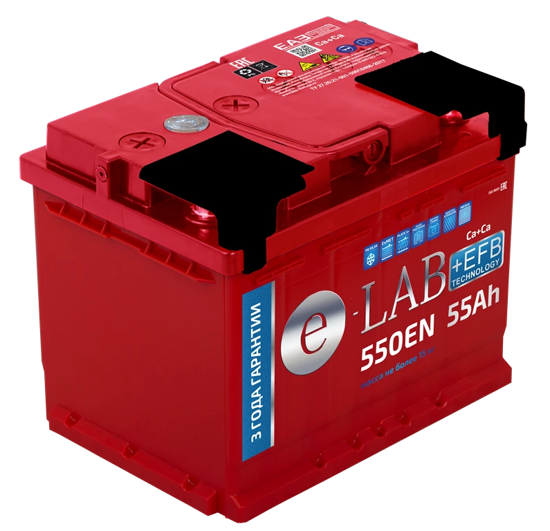 Lead battery for starting piston engines AKB 6ST- 55 "ELAB + EFB"