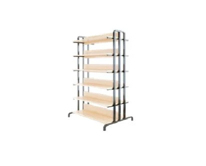 Two-sided library shelving unit