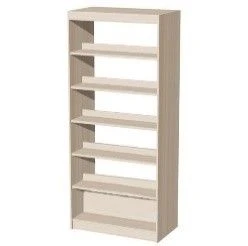 Two-sided library shelving unit. (School furniture brand "Interior" series "TDI School")