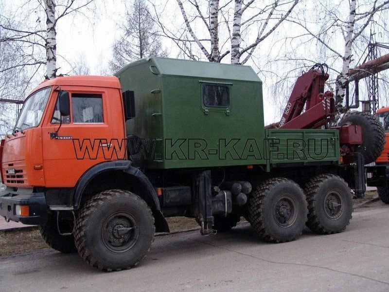 Special truck with crane-manipulator (CMU) model 574223 on KAMAZ-5350-D5 chassis (With CMU OOO "UZPM ANT" ANT 1.8-2, ANT 2