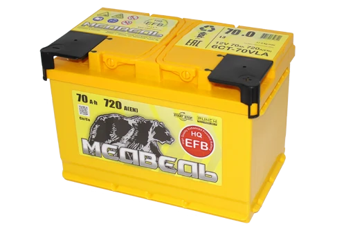 Lead battery for starting piston engines 6ST-70VLA EFB "Bear"