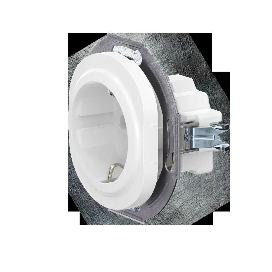 CADUCEUS ALING EON Flush-mounted earthed socket without blinds with ceramic base 16A, 250V~, white, art. no. E600.0 (