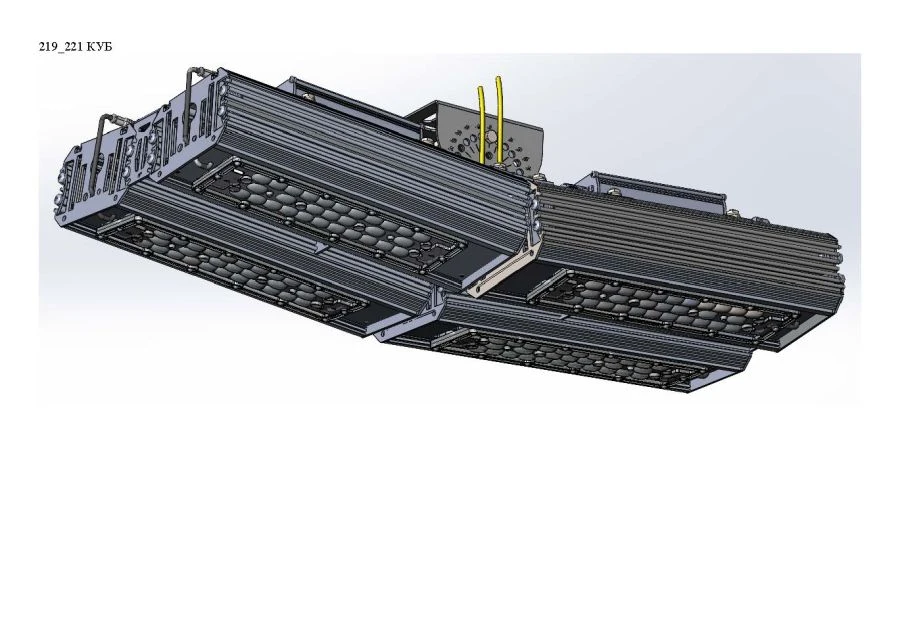 LED luminaire "Industrial Design MTM IoT" series CUBIC 200 Four modules Connection from the ends - 2 pcs - 10 deg Mounting CUB