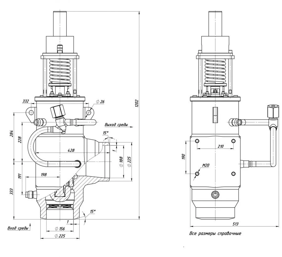 Safety devices: main safety relief valves type GPC 118.1, with working pressure up to 13,7 MPa
