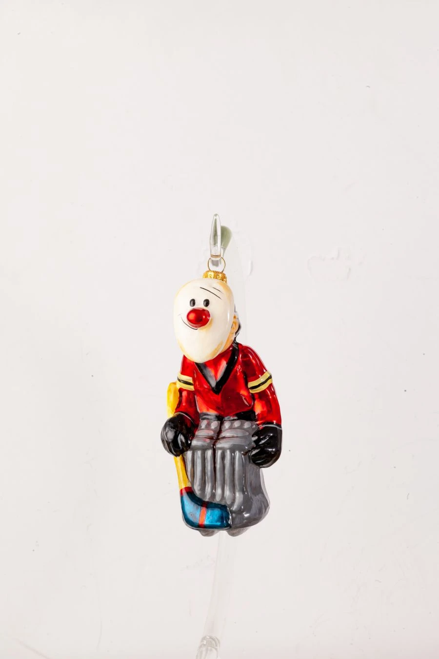 Licence Christmas tree toy made of glass "Hockey Goalie"