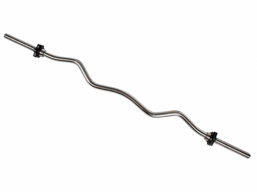 MB-BarM25-WB Dumbbell bar, chromed, W-shaped, lock - Vader nut with 25 mm thread, load up to 150 kg, weight 5 kg.