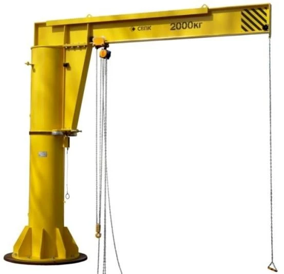 Manual and electric column mounted jib crane with lifting capacity from 0,5 to 10,0 tonnes