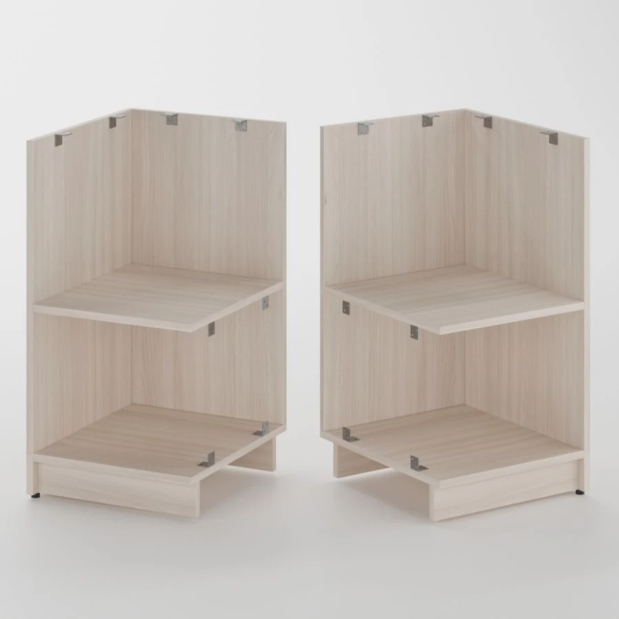 Built-in worktop drawer unit with shelf