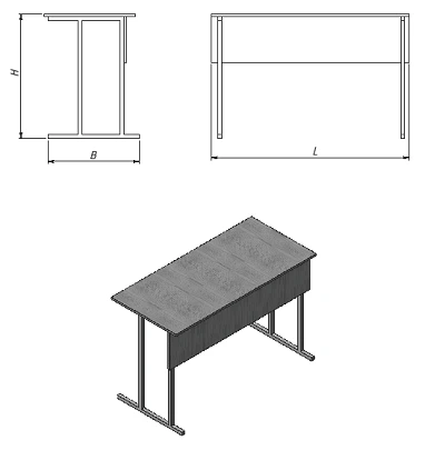 Desk for physics room (series PU.NR.02.F)