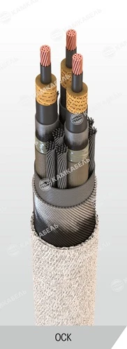 Power cable with copper conductors with paper insulation impregnated with viscous or non-flowing composition for voltage of 20,