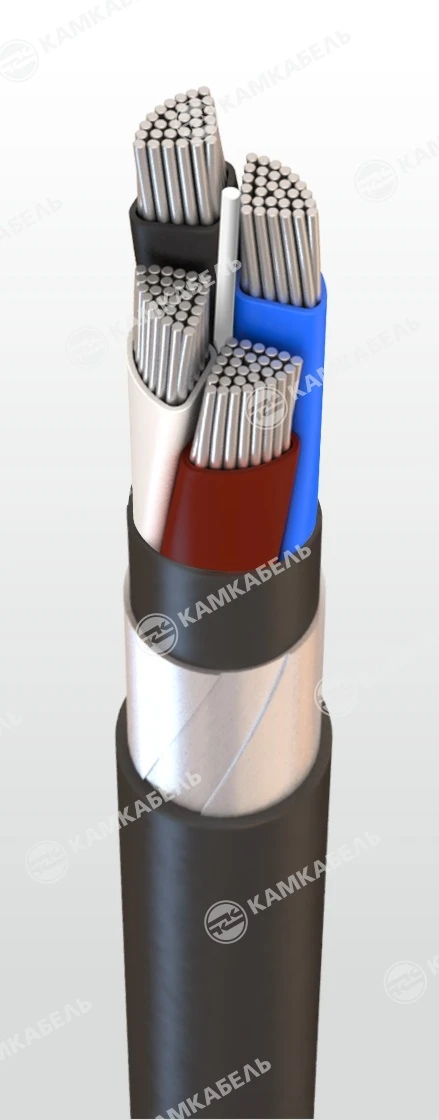 Power cable with aluminium conductors with insulation made of polyvinyl chloride plasticate of reduced fire hazard for voltage 6