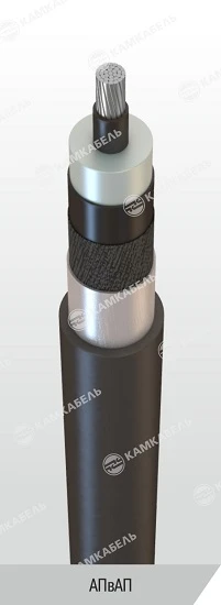 Power cable with aluminium core with cross-linked polyethylene insulation for voltage 64/110 kV of APvAP grade