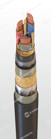 Power cable with copper conductors with impregnated paper insulation, for voltage 3, 6, 10 kV of SB2lShng grade according to TU