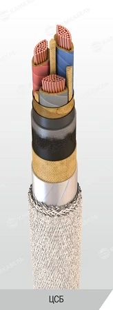 Power cable with copper conductors with paper insulation impregnated with non-flowing composition for voltage 6, 10 kV of CSB gr
