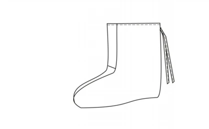 Shoe covers made of cotton-polyester fabric.