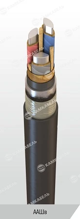 Power cable with aluminium conductors with impregnated paper insulation, for voltage of 1 kV of AASHv grade according to TU 16.K