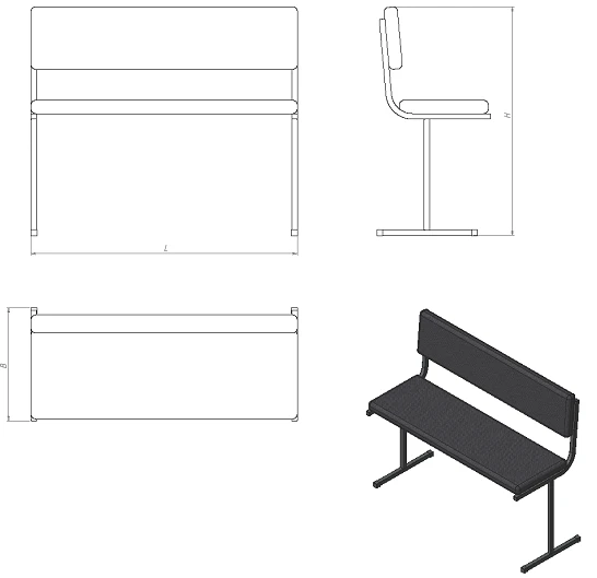 Metal-framed sofa (D.MK series)