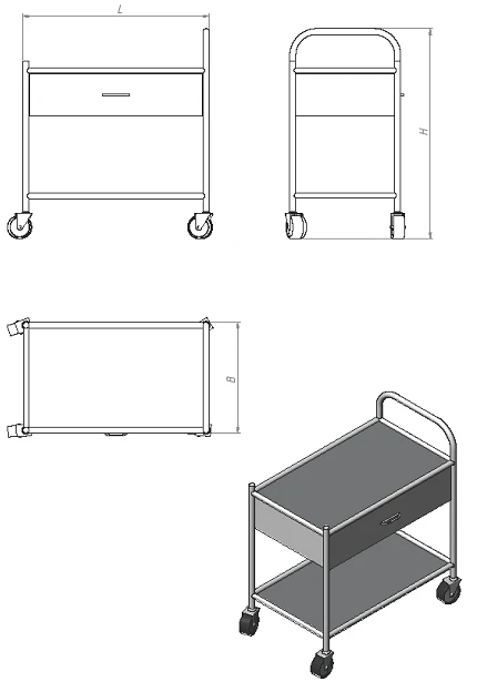 Manipulation table with drawer (series ST.M.Ya)