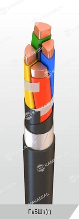 Power cable with copper conductors with cross-linked polyethylene insulation for voltage up to 1 kV of PvBShp(g) grade according
