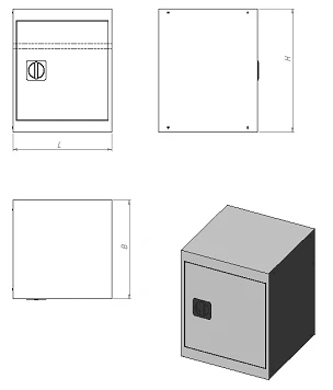 Metal filing cabinet with one door and two compartments (series MSH.A.1)