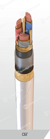 Power cable with copper conductors, with impregnated paper insulation, for voltage of 1 kV of SBG grade according to TU 16.K71-2