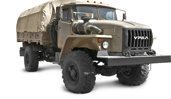 Ural 43206-71 flatbed truck with "4320" type cab (Possible equipment: Fast Gear gearboxes; clutches YaMZ-182, YaMZ