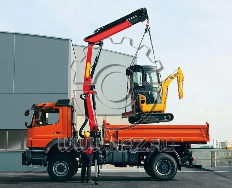 Flatbed, type 67066, modification 67066F with CMU manufactured by INMAN JSC on the basis of KAMAZ brand chassis, type 65115 modi