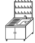 Laboratory table with sink "stainless steel" SM-1