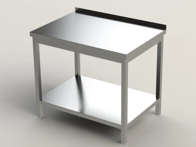 Production table with stainless steel shelf, model SKNP