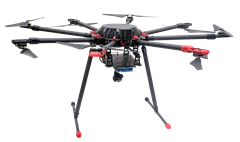 Professional octocopter-type UAS for real-time video monitoring and thermal imaging. PRO