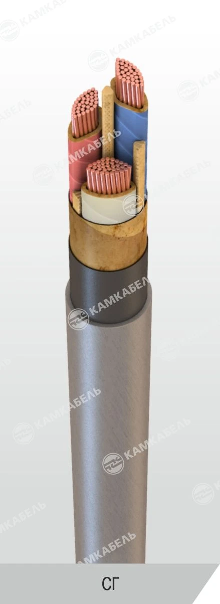 Power cable with copper conductors with paper insulation impregnated with viscous or non-flowing composition for voltage 6, 10 k