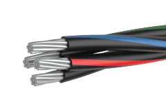 Self-supporting self-supporting wire of mark CIP-2 with aluminium conductors, with insulation from light-stabilised cross-linked