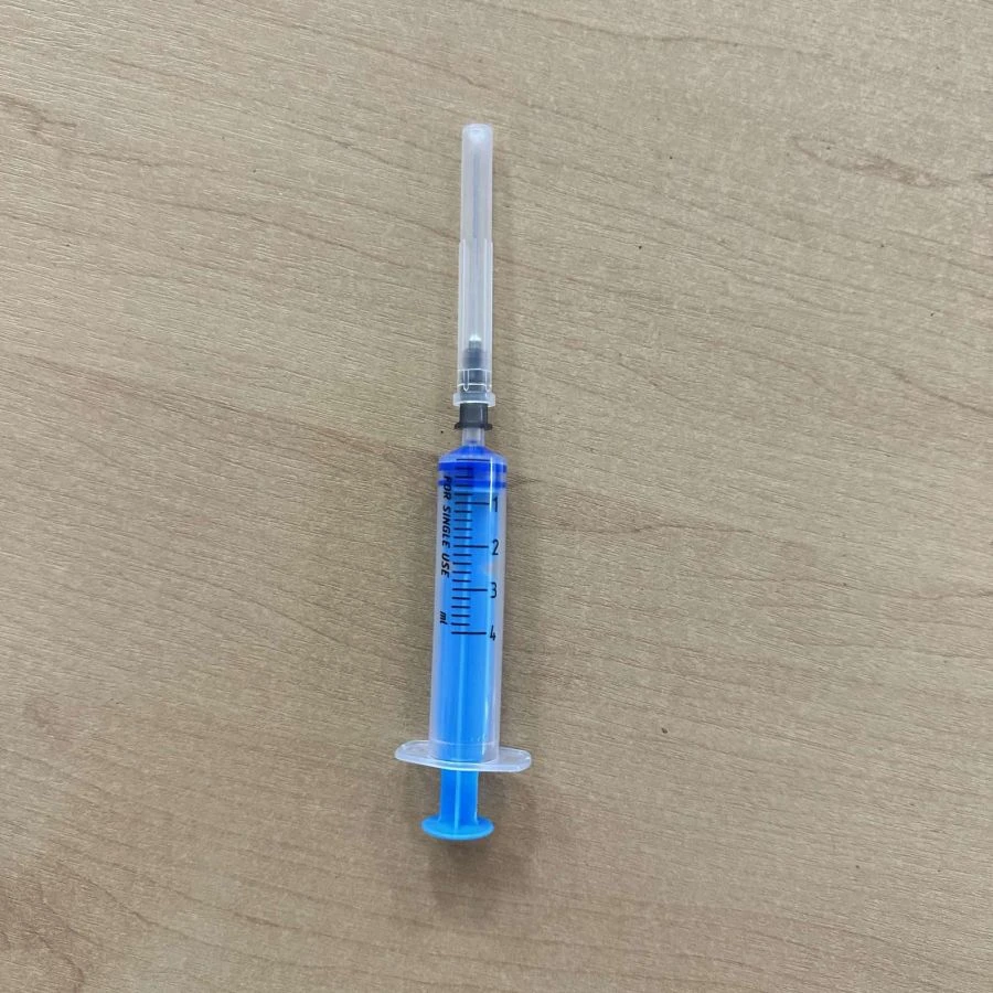 Injection syringe for single use, three-detailed, sterile type "Luer", with needle, version - 6 A "Luer" with needle, in version
