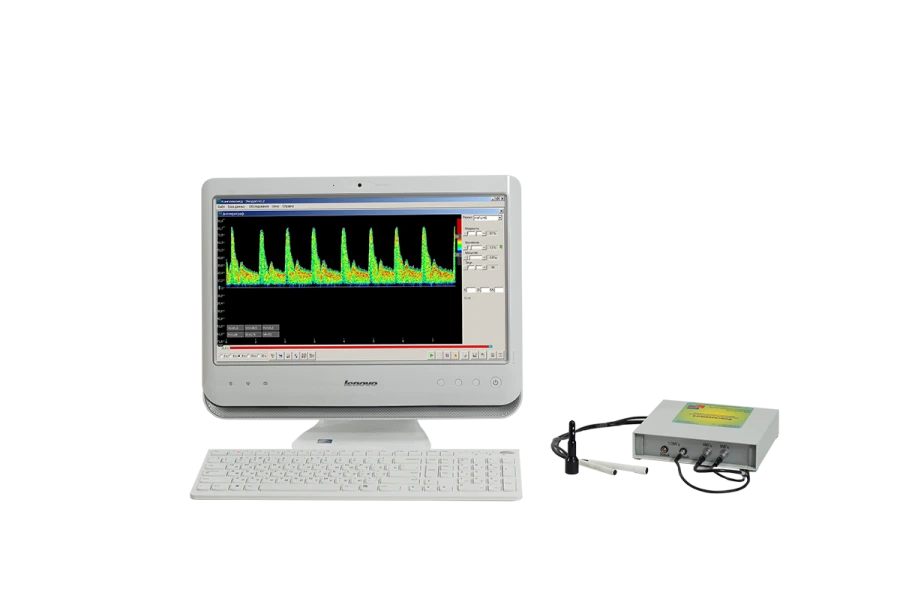 Blood flow velocity analyser ultrasound Doppler computerised "Complexmed" version 2.3 in external desktop