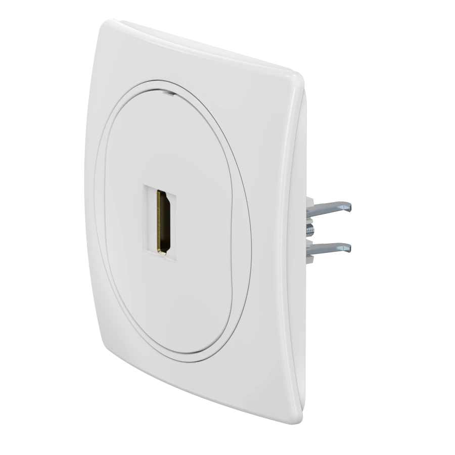 CADUCEUS ALING EON Flush-mounted socket with Keystone HDMI module type A-A, white, Art. No. E6163.00