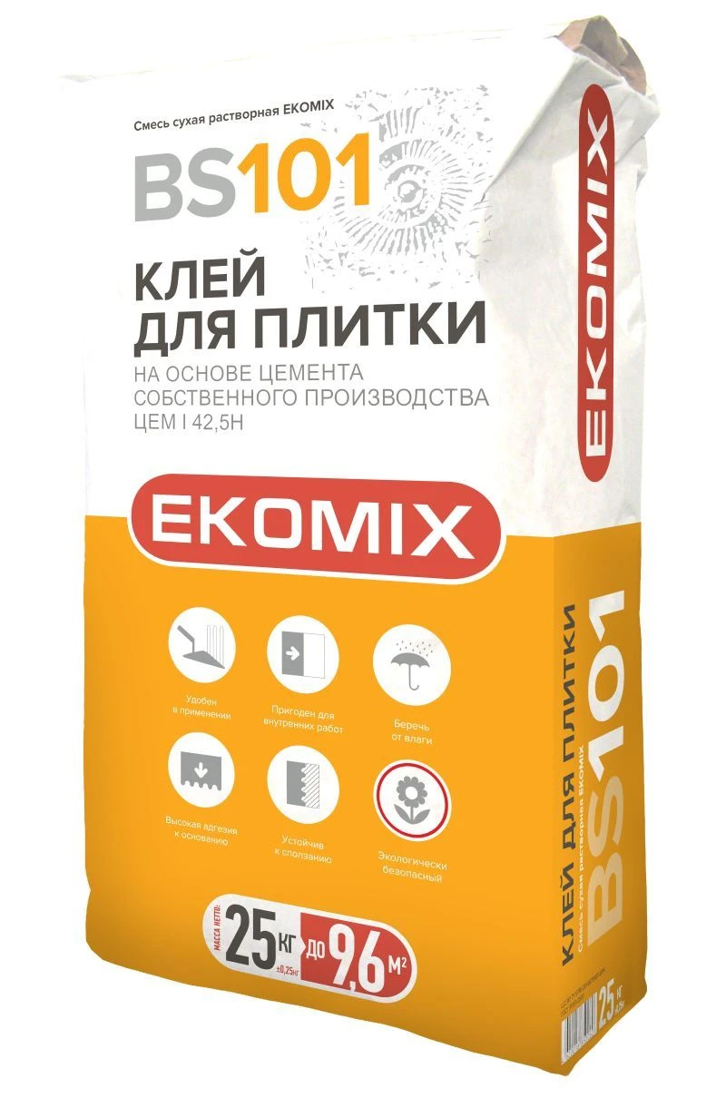 Dry adhesive mixture: for ceramic tiling of various surfaces inside buildings and premises "Tile adhesive" BS 10