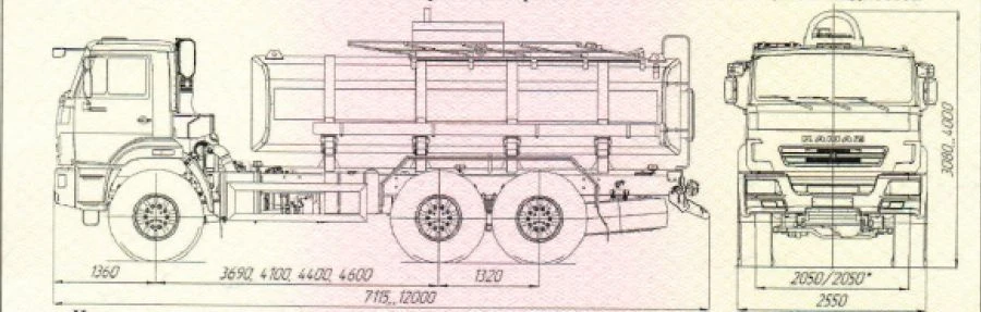 Tank truck UST 5453K2 and modifications: 5453K2-01, 5453K2-02, 5453K2-03, 5453K2-04, 5453K2-05, 5453K2-06, 5453K2-07, 5453K2-08