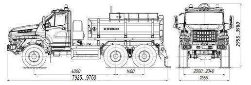 Fuel tanker ATZ 4680M5-10 on URAL 4320-6151-71, 4320-6151-73, 4320-6151-75 chassis