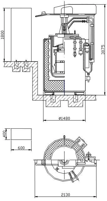 Shaft resistance electric furnace of SSHTSM type