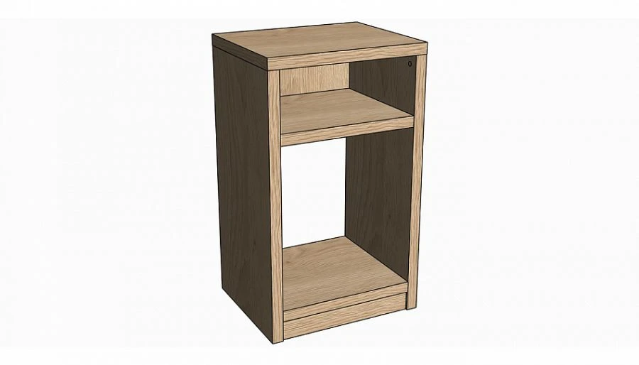 Cabinet for mini-bar and safe (open)