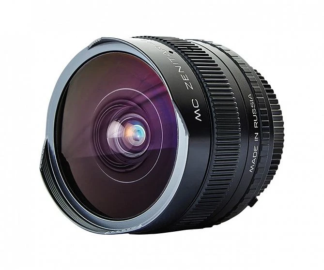 Photographic lens "MS ZENITAR 2,8/16" ("Fisheye"), with lens mount (Canon)