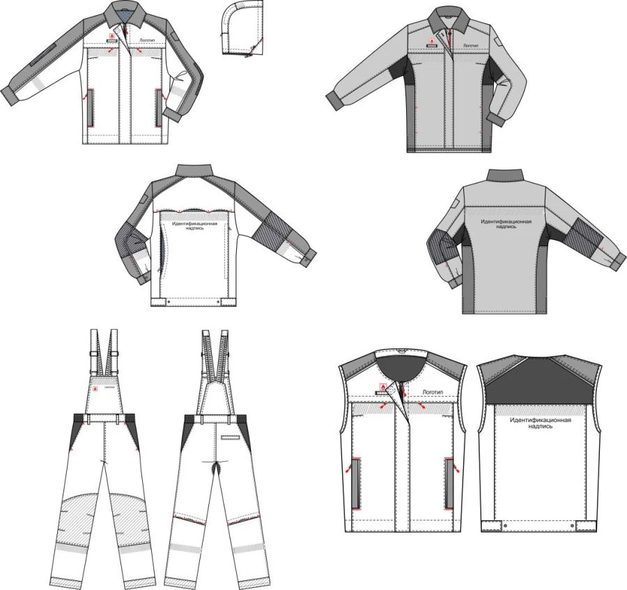 Special clothing for employees of the organisations of the Transneft system. Women's sets (jacket, shirt-jacket, waistcoat, semi