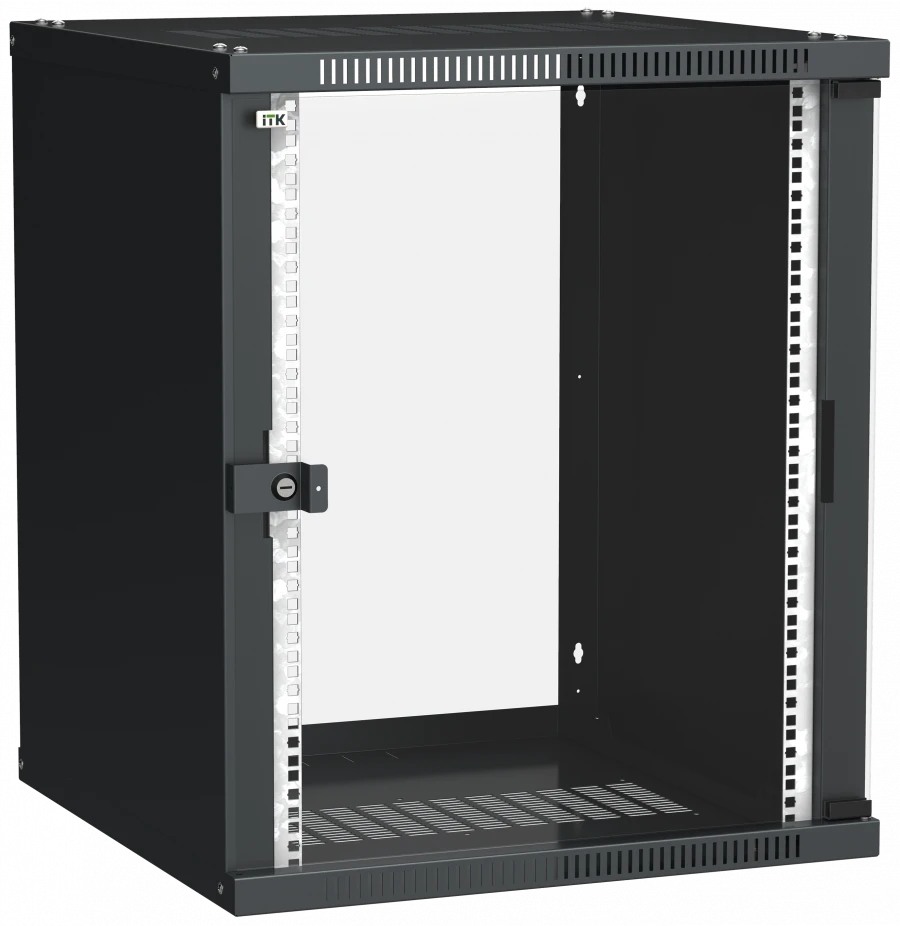 LWE5-15U66-GF ITK Cabinet LINEA WE 15U 600x600mm glass door black