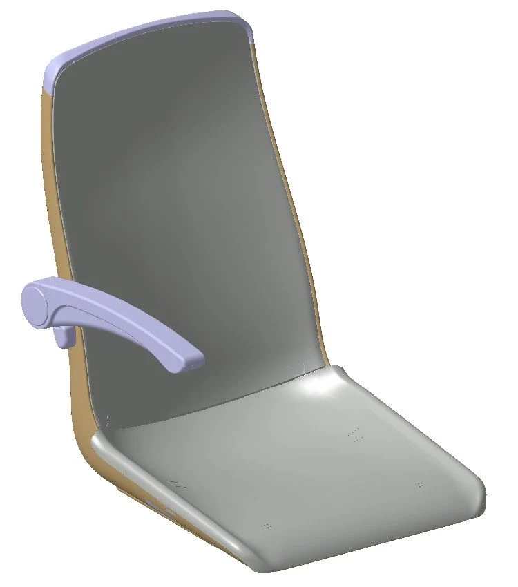 Passenger seat without handrail, with right armrest L01R35.6820040