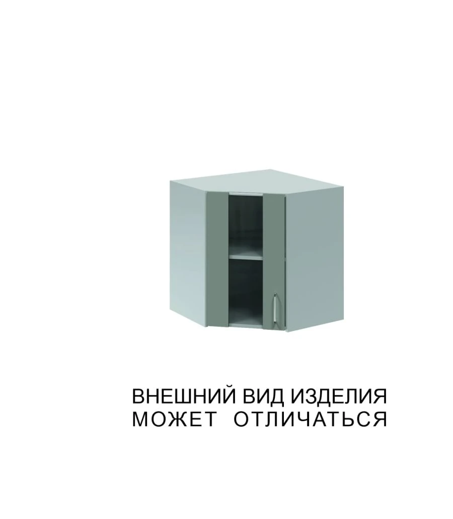 Hinged single-leaf corner cupboard with glass door