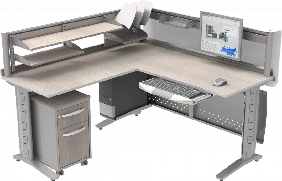 Medical table for doctor with a pedestal cabinet for a system unit SKV-3.1-"Aibolit".