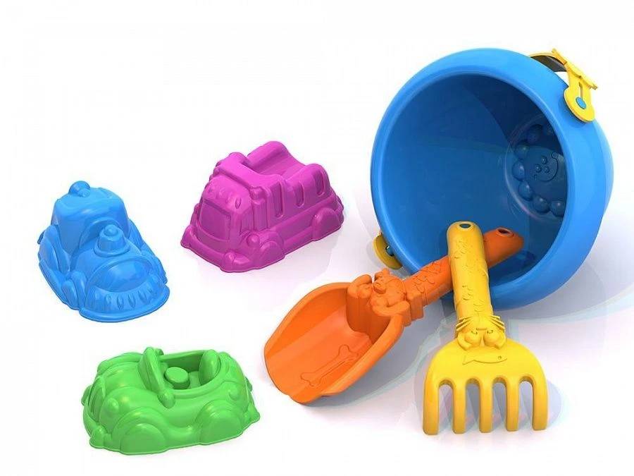 Sand set ?112 (3 moulds "Cars", rake, scoop, bucket)