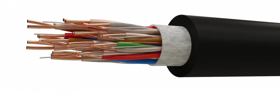 Cables for signalling and interlocking with polyethylene insulation, with water blocking materials (WB), in PVC plastic sheathin