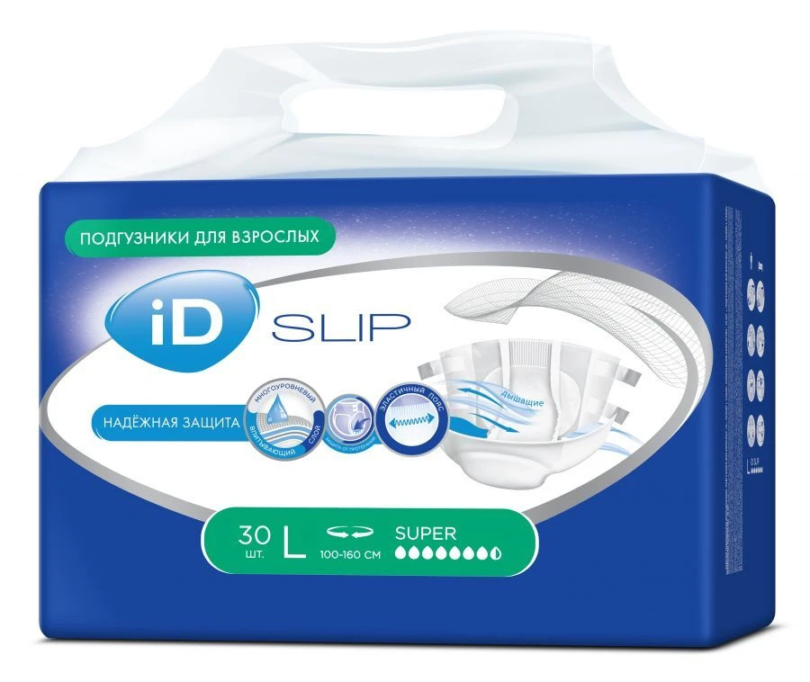 Medical absorbent products "iD" version: Adult nappies "iD", size L (Large).